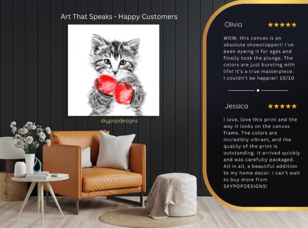 Boxing Kitten Art