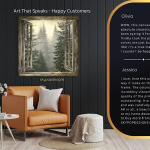 Misty Forest Window View Art