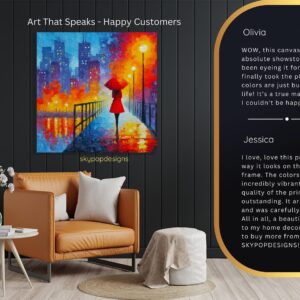 Rainy City Lights Art