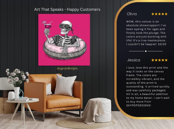 Skeleton Vacation Cocktail Art