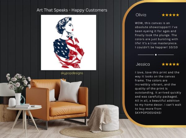 American Flag Pin-up Art