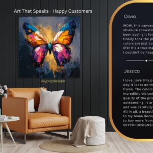 Butterfly Art Canvas or Poster