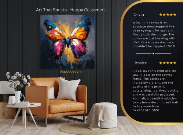 Butterfly Art Canvas or Poster