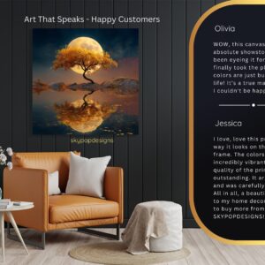 Moonlit Tree Reflection Art