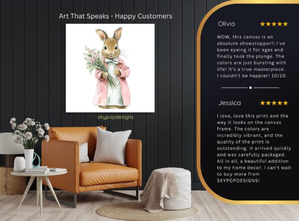 Bunny Flower Bouquet Art