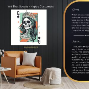 Queen of Spades Skull Art