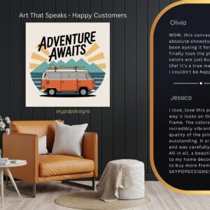 Retro Adventure Van Art