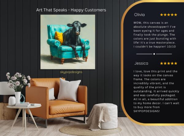 Cow on Couch Art