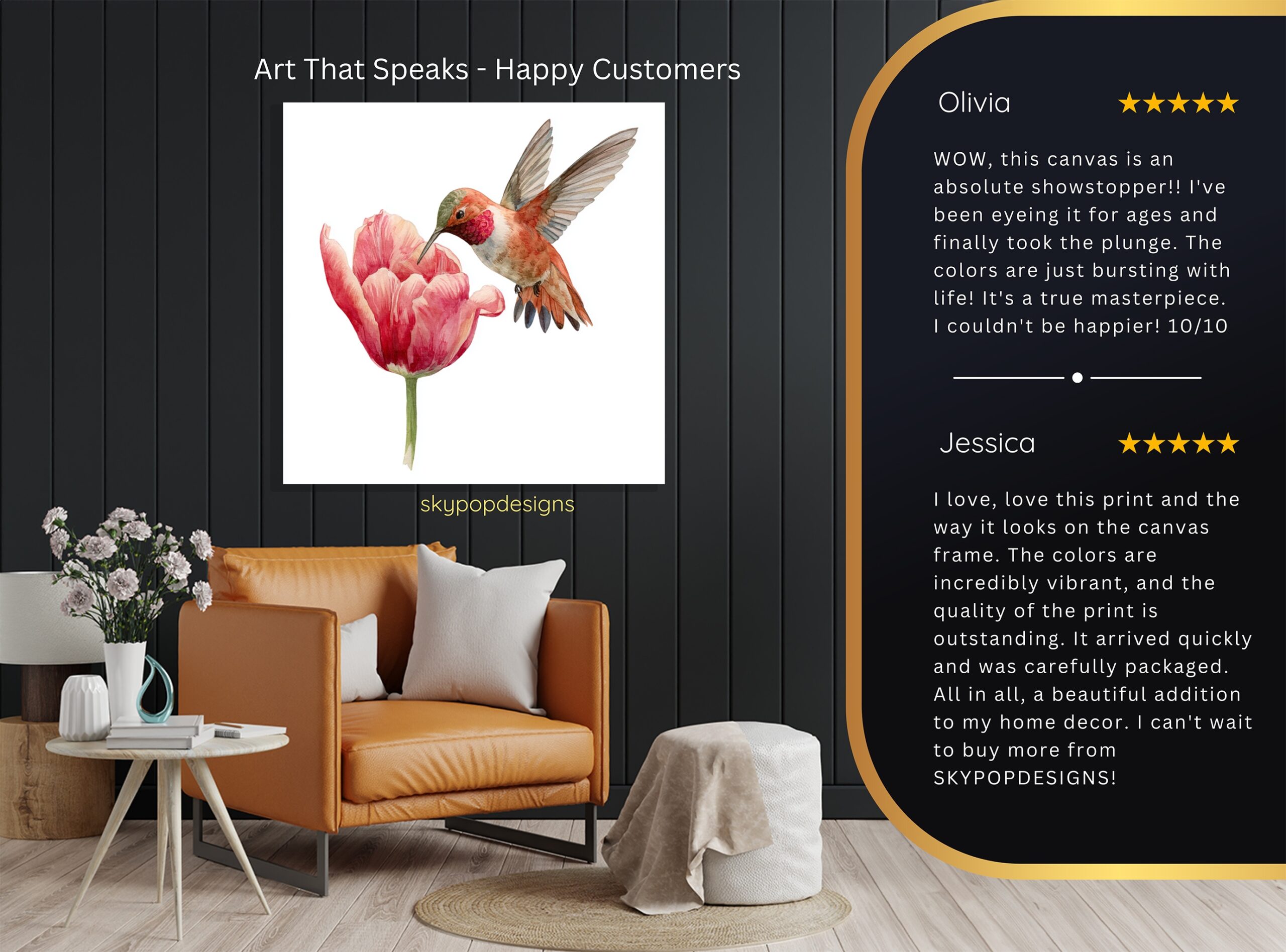 8.jpg Hummingbird Tulip Art