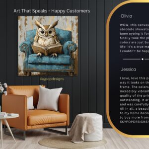 Owl Reading Art