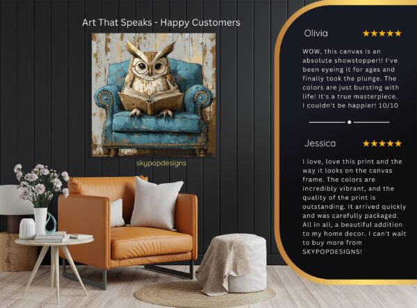 Owl Reading Art