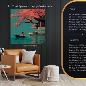 Cherry Blossom Boat Art