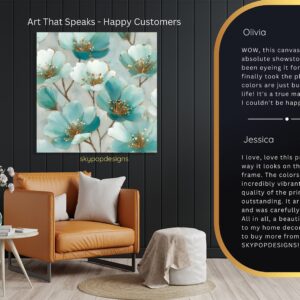 Teal Blossom Art
