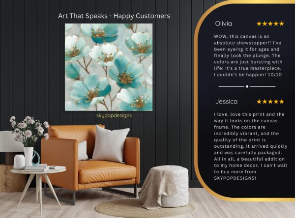 Teal Blossom Art