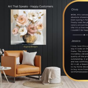 Blush and Gold Floral Art