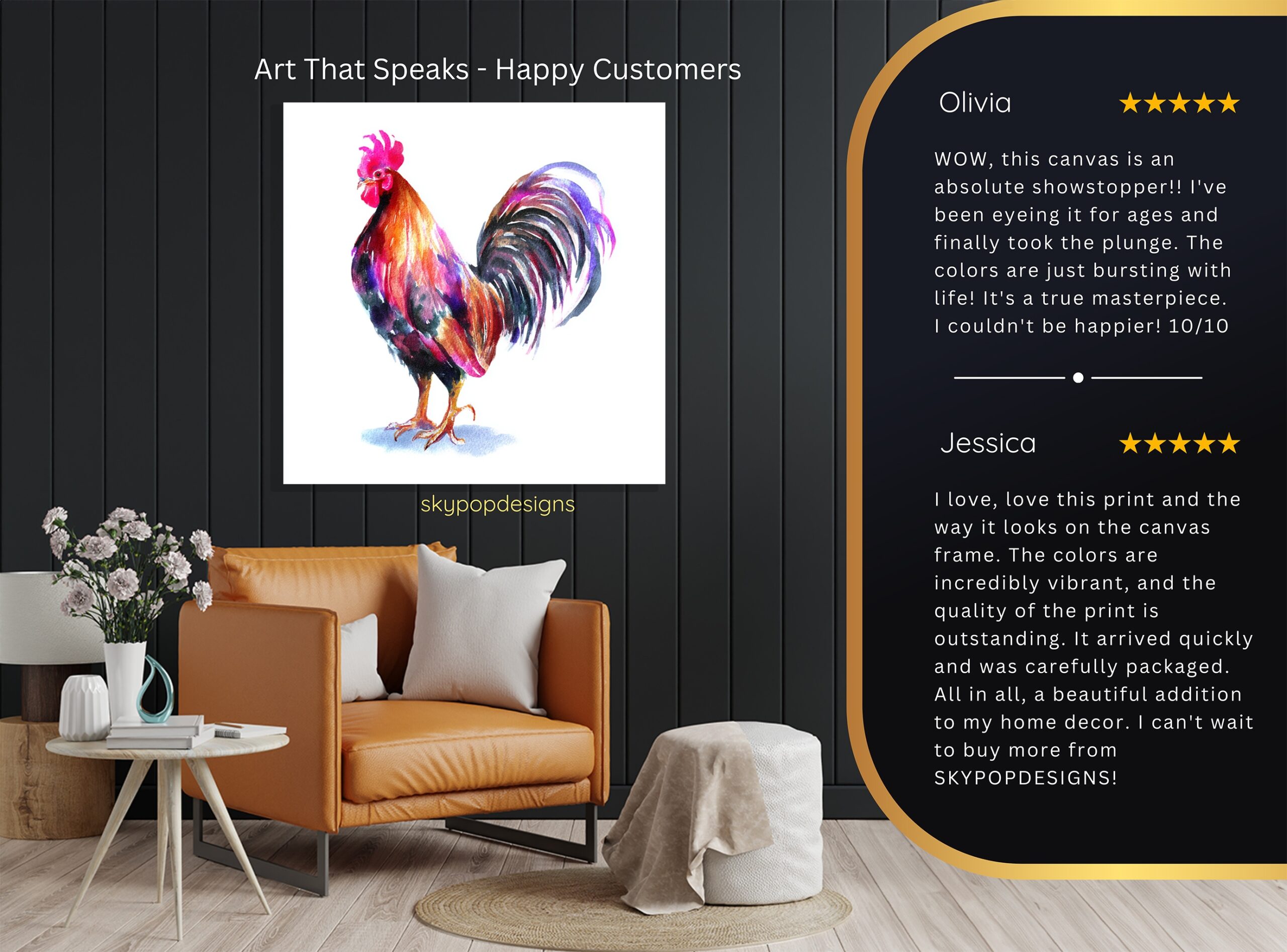 8.jpg Colorful Rooster Art