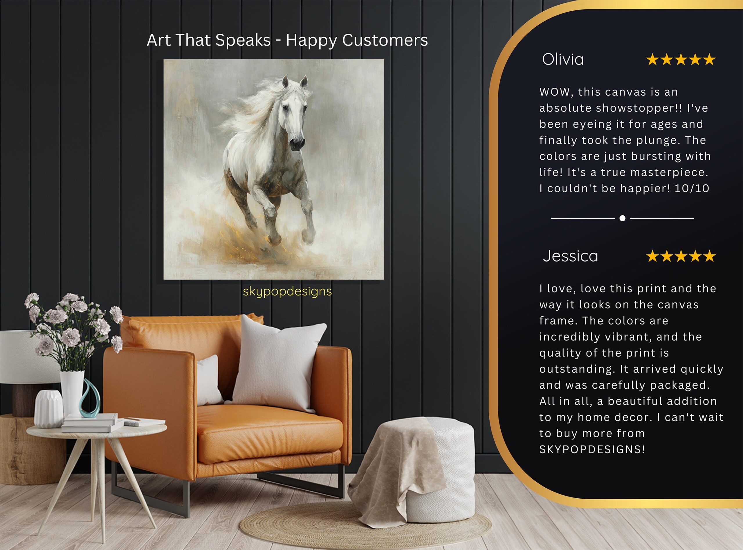 8.jpg White Horse Galloping Art