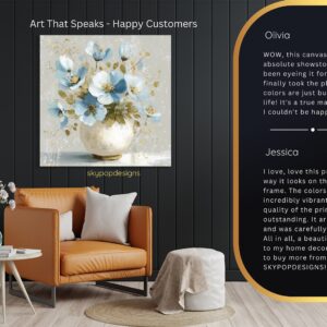 Blue Blossoms Vase Art