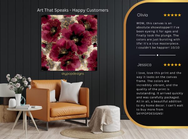 Burgundy Blossom Art