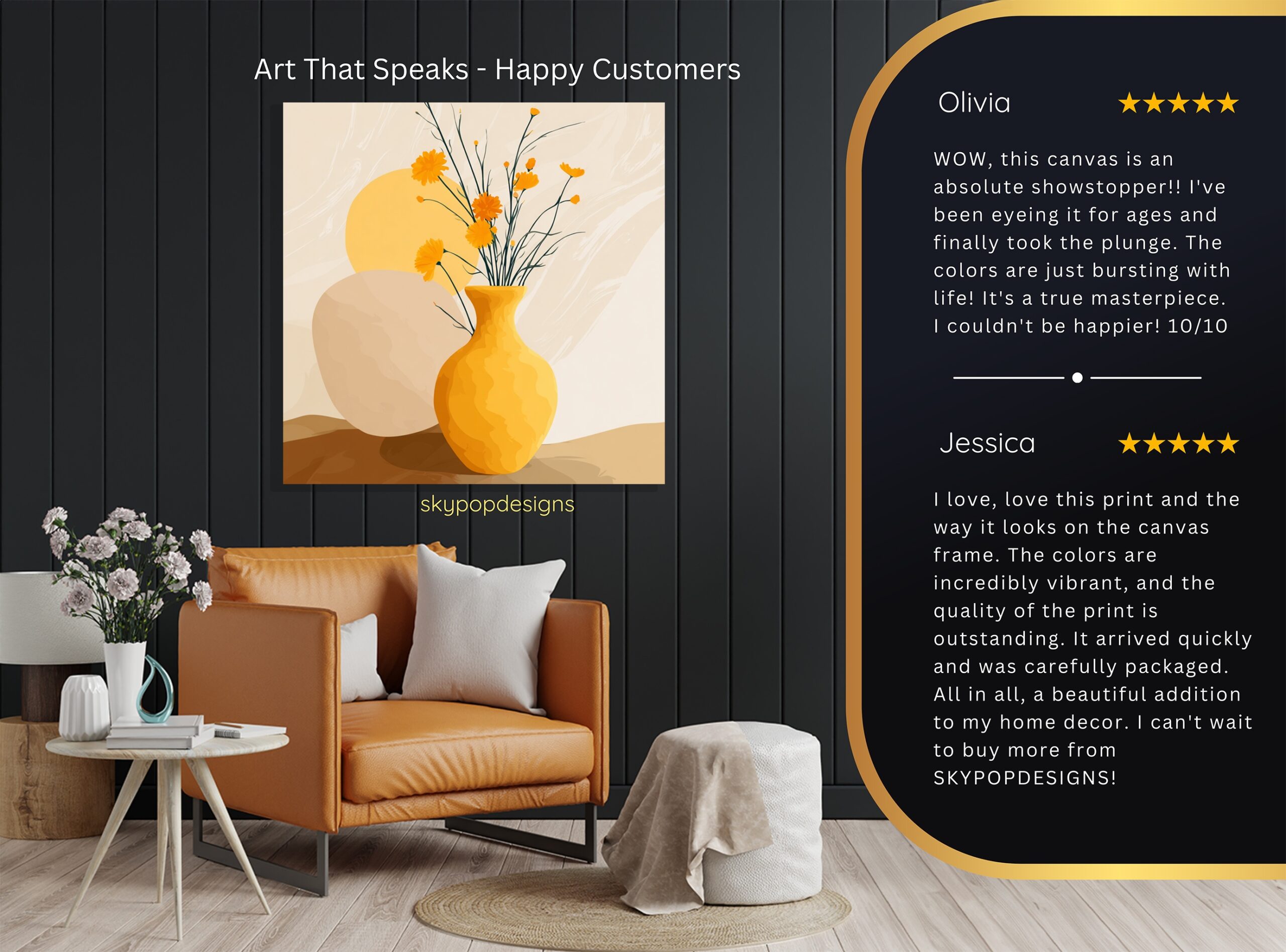 8.jpg Golden Blossoms Vase Art