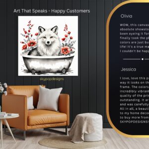 Fox in Bathtub Art