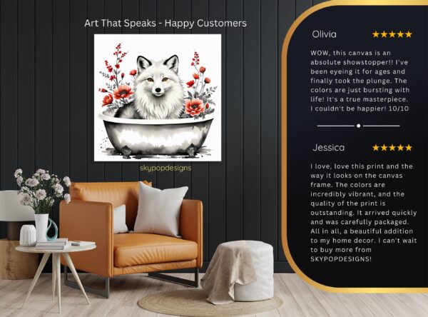 Fox in Bathtub Art