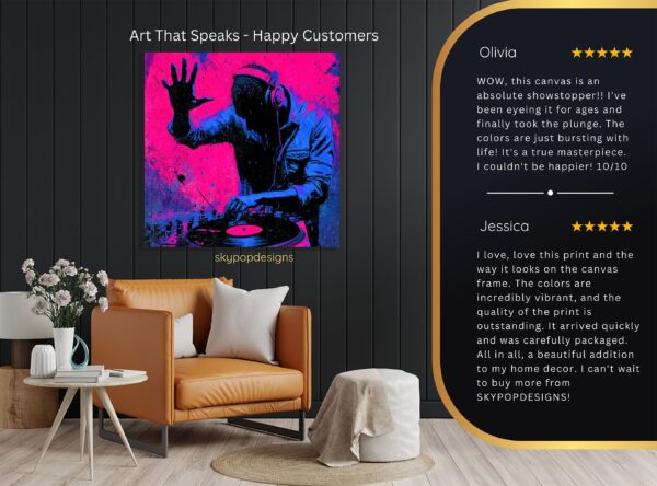 DJ Silhouette Neon Art