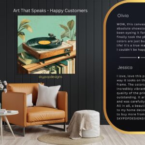 Retro Vinyl Record Player Art