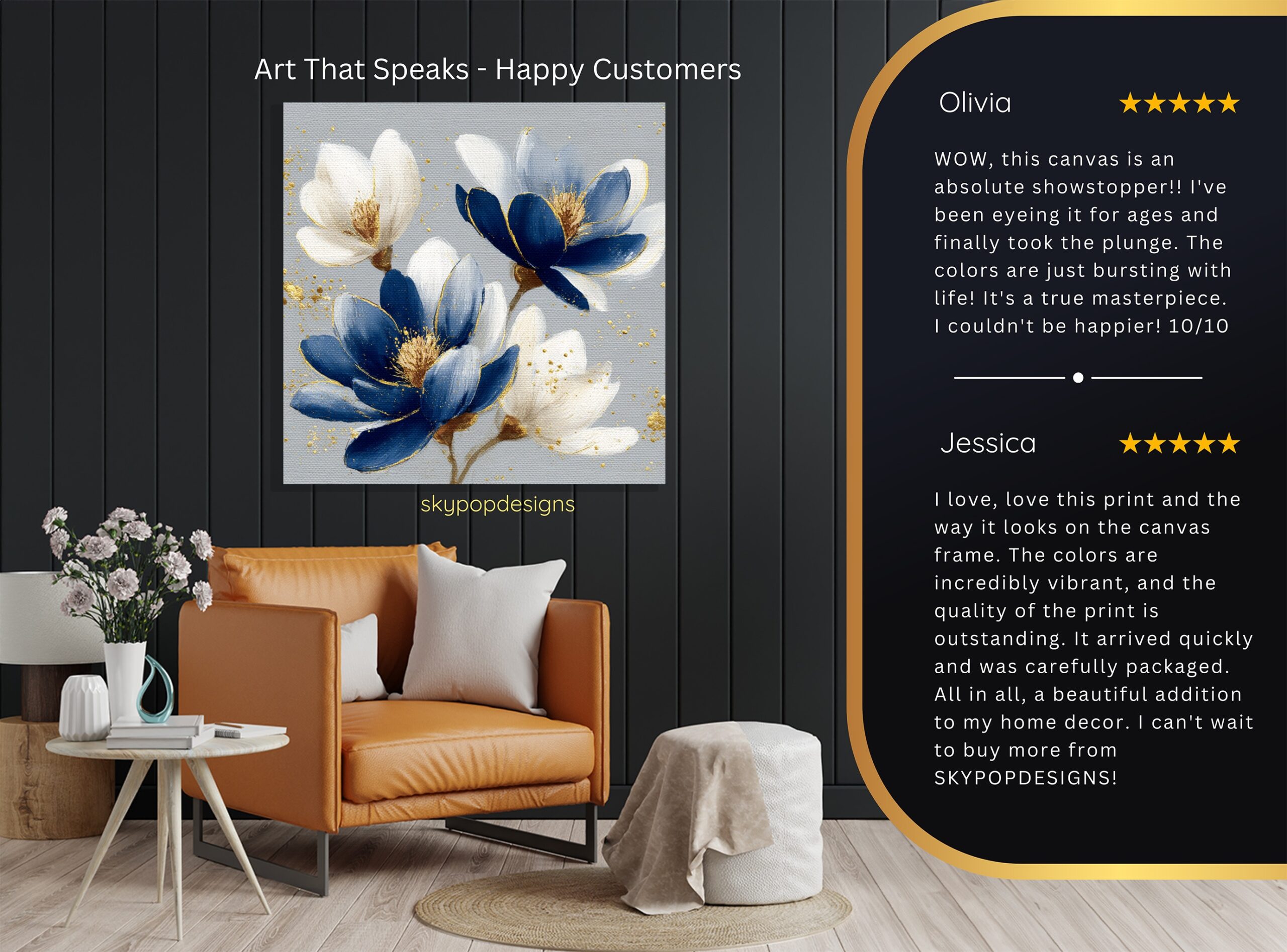 8.jpg Blue and Gold Floral Art