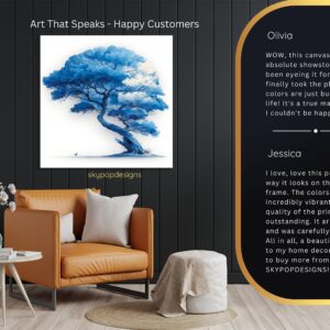 Blue Tree Bird Art
