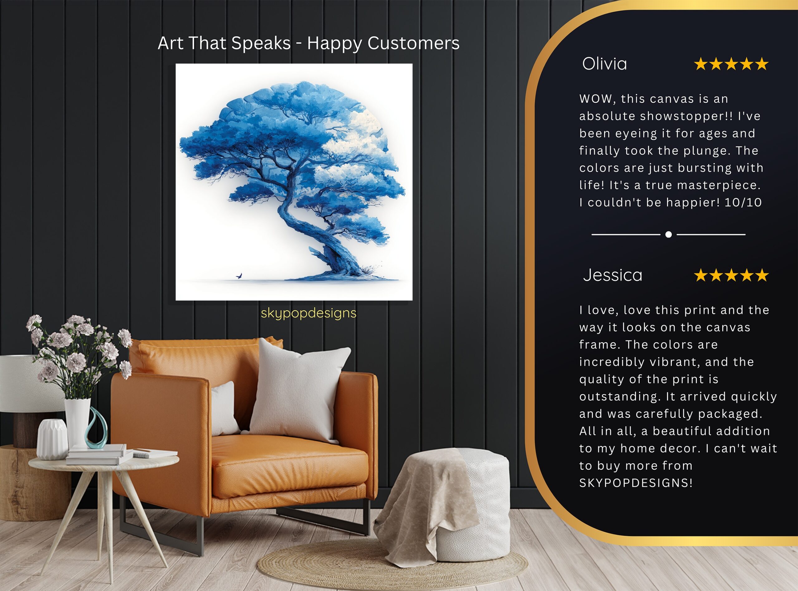 8.jpg Blue Tree Bird Art