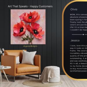 Red Poppy Flower Art