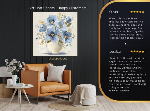 Blue Poppy Bouquet Art