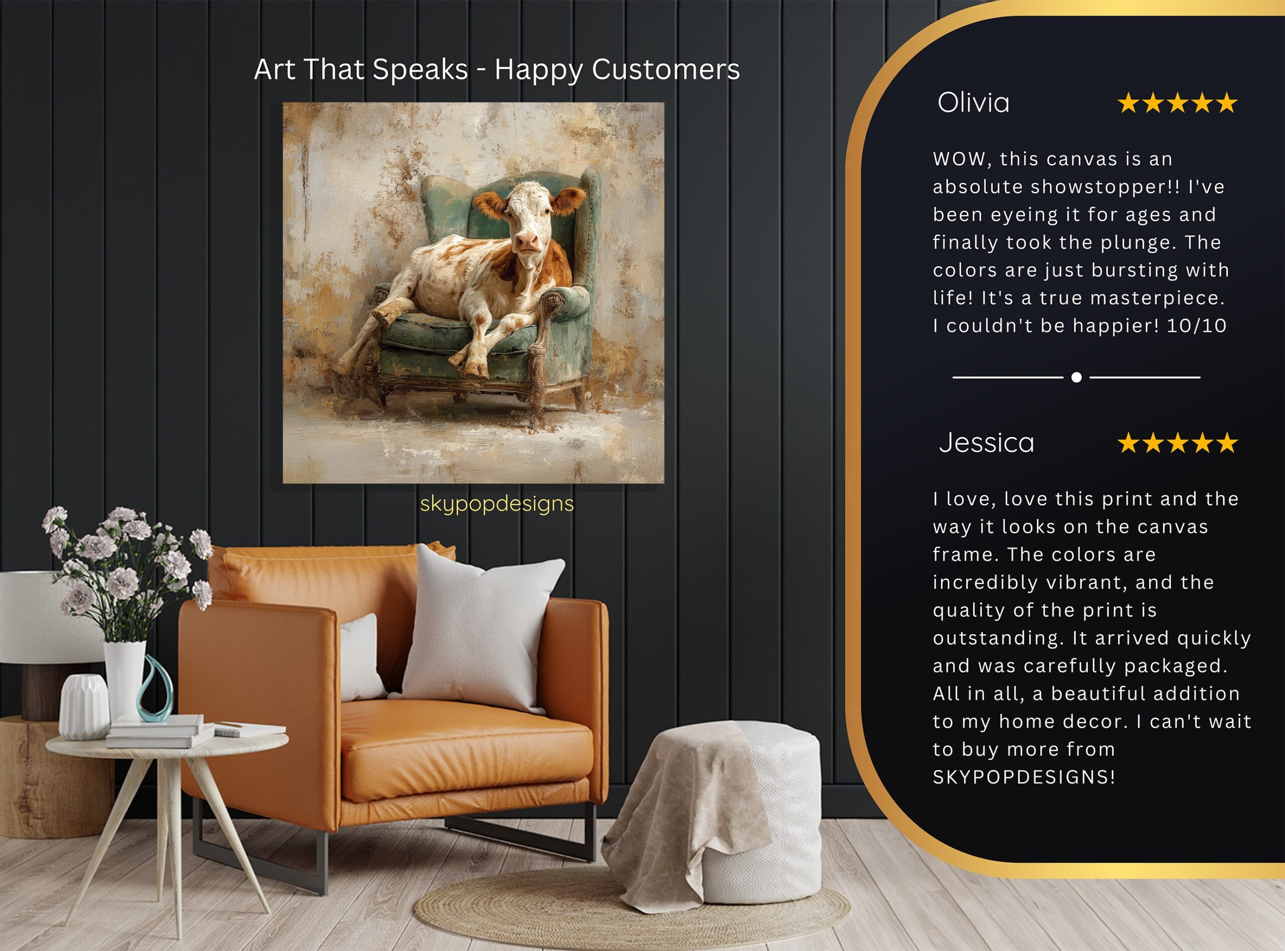 8.jpg Cow Armchair Art
