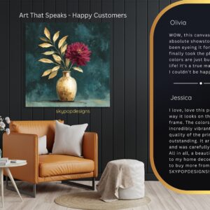 Golden Vase Floral Art
