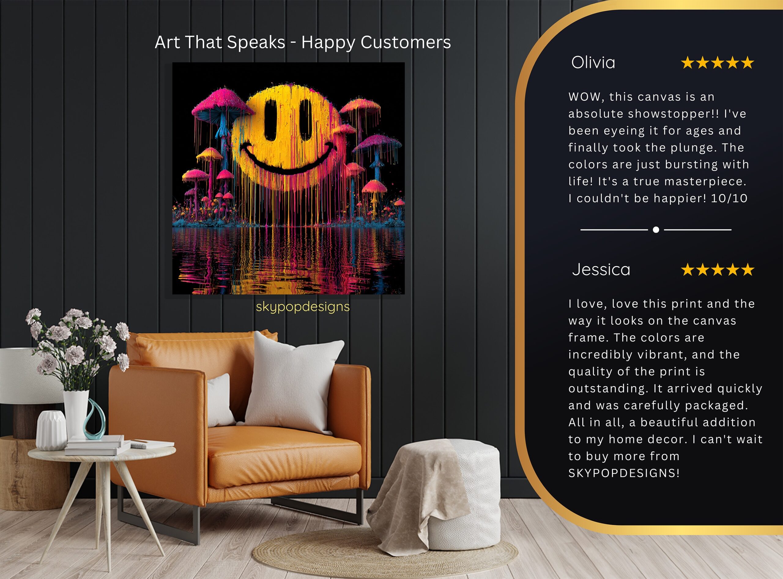 8.jpg Psychedelic Smiley Mushroom Art