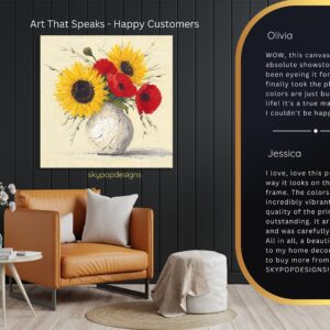 Sunflower and Poppy Bouquet Art