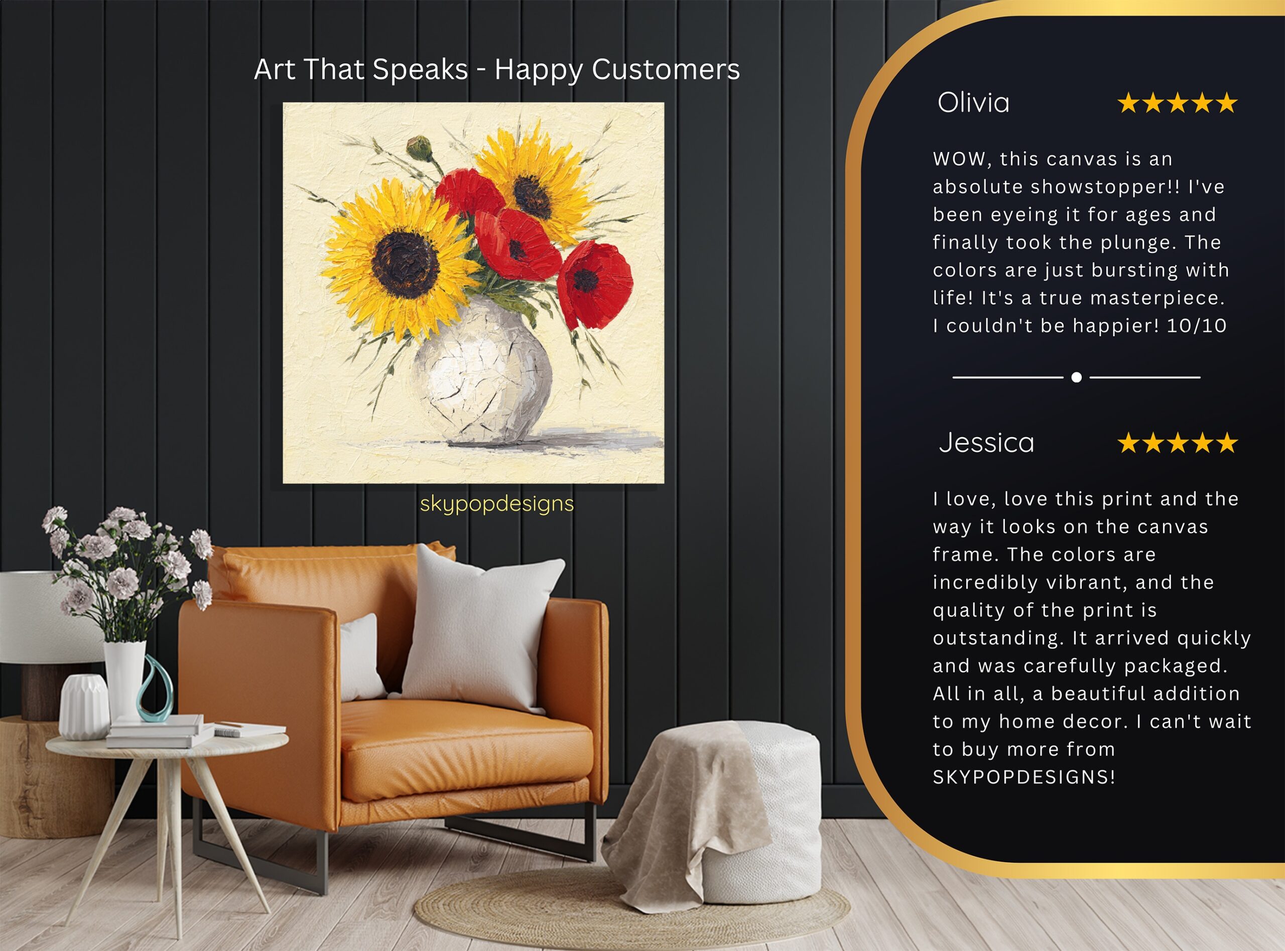 8.jpg Sunflower and Poppy Bouquet Art