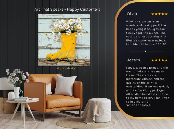 Yellow Rainboot Flower Art
