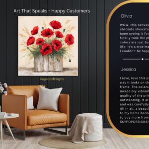 Red Poppy Bouquet Art