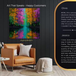 Vibrant Forest Reflection Art