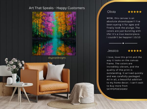Vibrant Forest Reflection Art