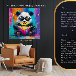 Panda Reading Book Art