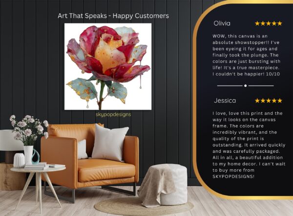 Vibrant Rose Bloom Art