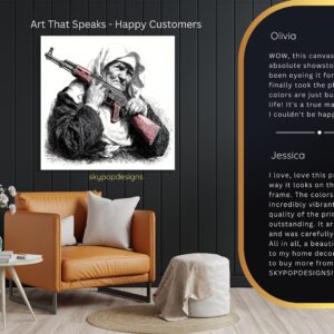 Elderly Woman with Gun Art