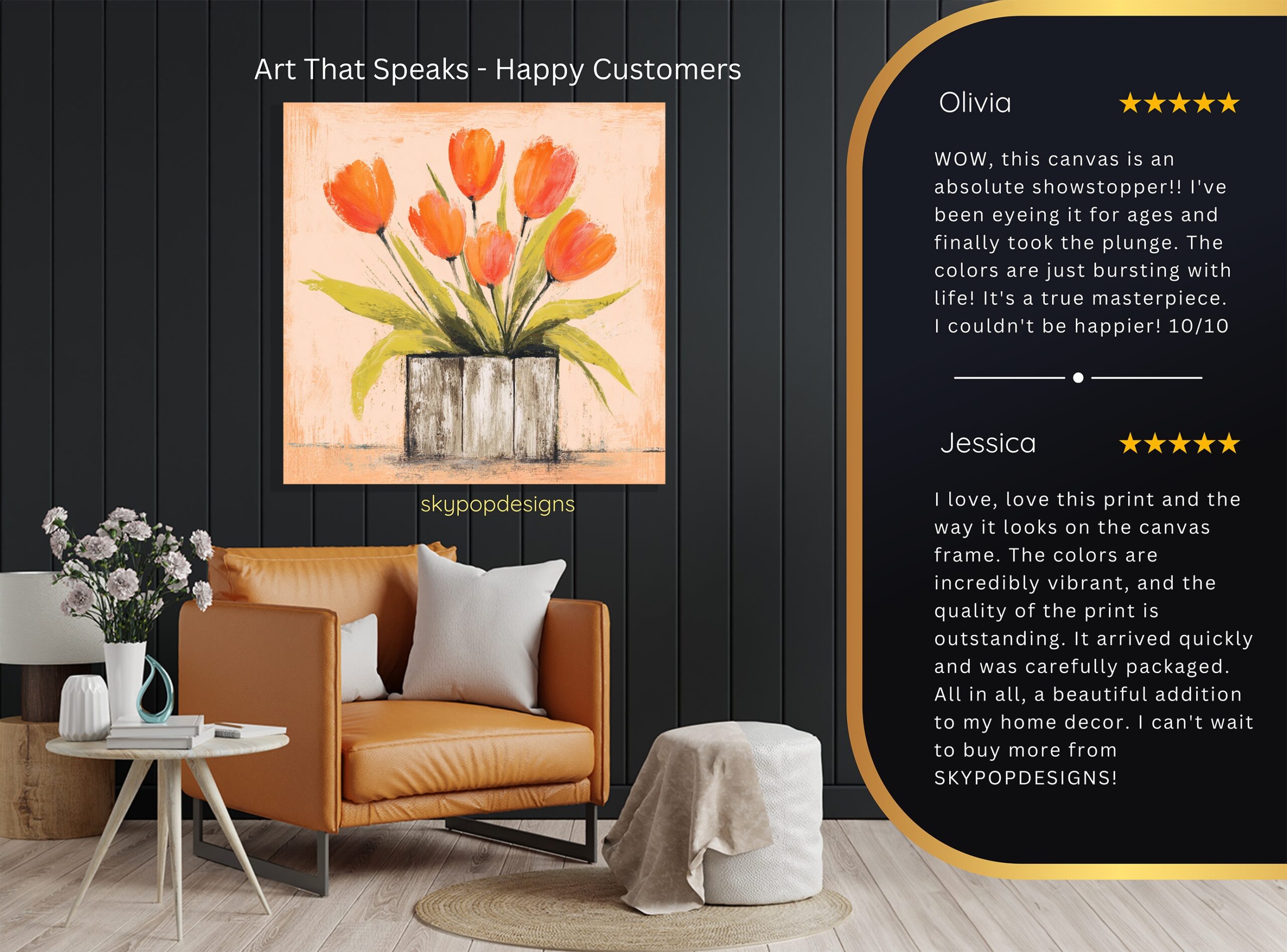 8.jpg Orange Tulips Art