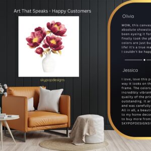 Burgundy Peony Bouquet Art