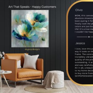 Teal Poppy Bloom Art
