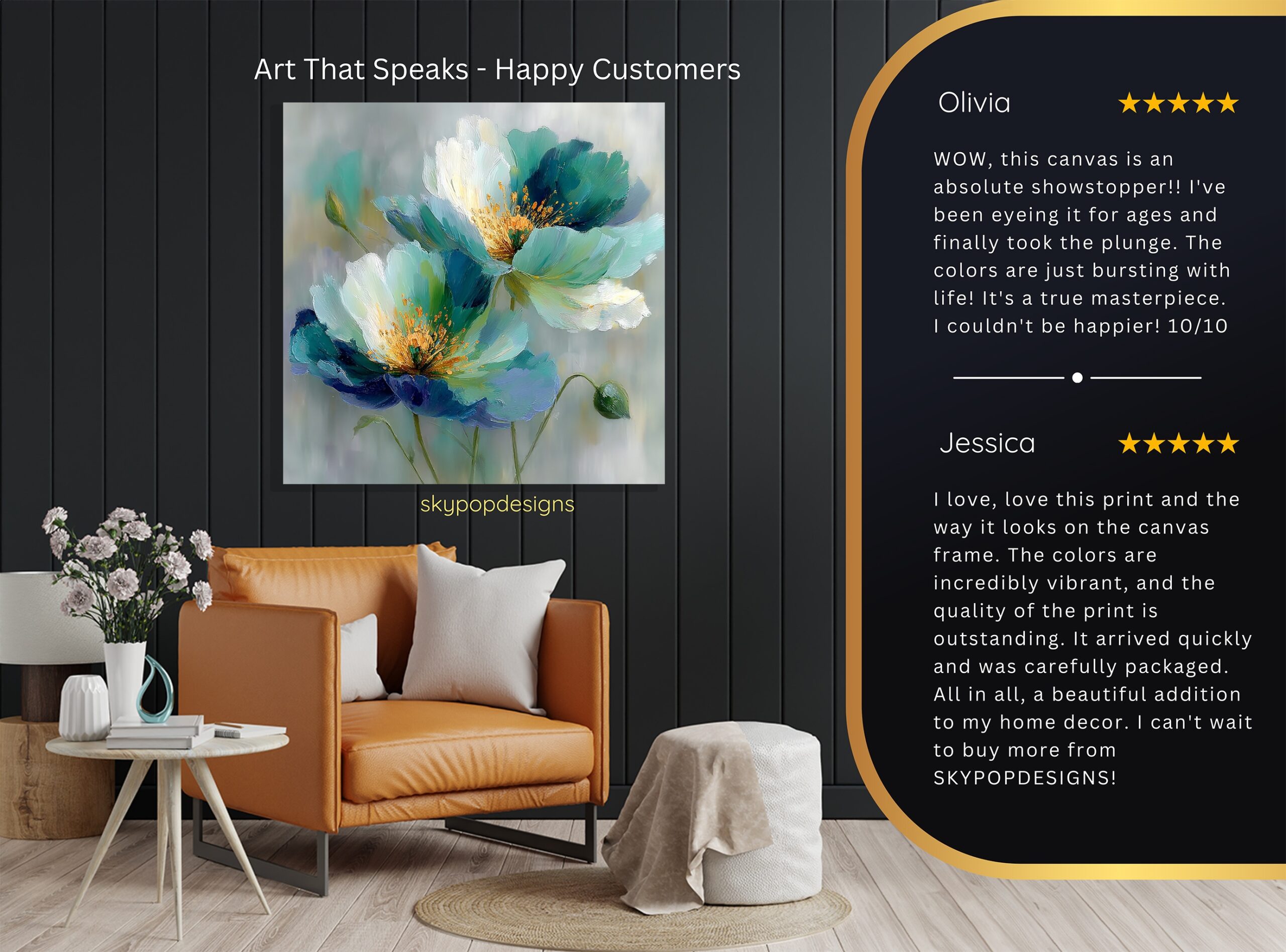 8.jpg Teal Poppy Bloom Art