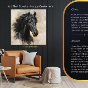 Black Horse Portrait Art